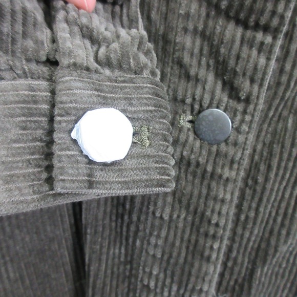 EILEEN FISHER Brown Green Corduroy Button Up Jacket Shacket XL Organic Cotton - Picture 4 of 12
